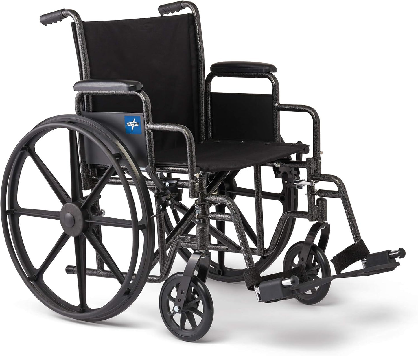 Medline Comfortable Folding Wheelchair with Swing-Back Arms