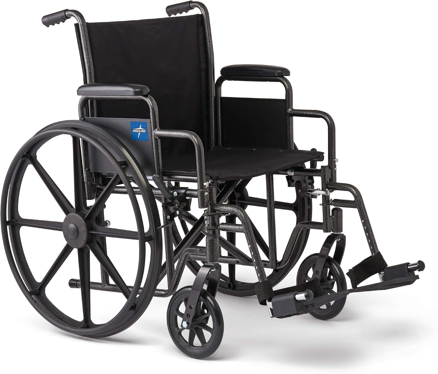 Medline Comfortable Folding Wheelchair with Swing-Back Arms