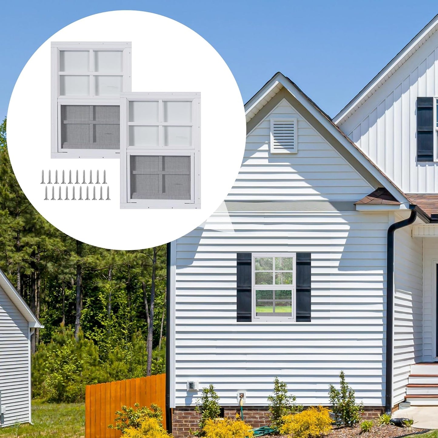 2 Pack Shed Windows with Tempered Glass for Outdoor Use