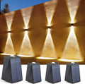 Solar Wall Lights Outdoor Up & Down - Warm White 4 Pack