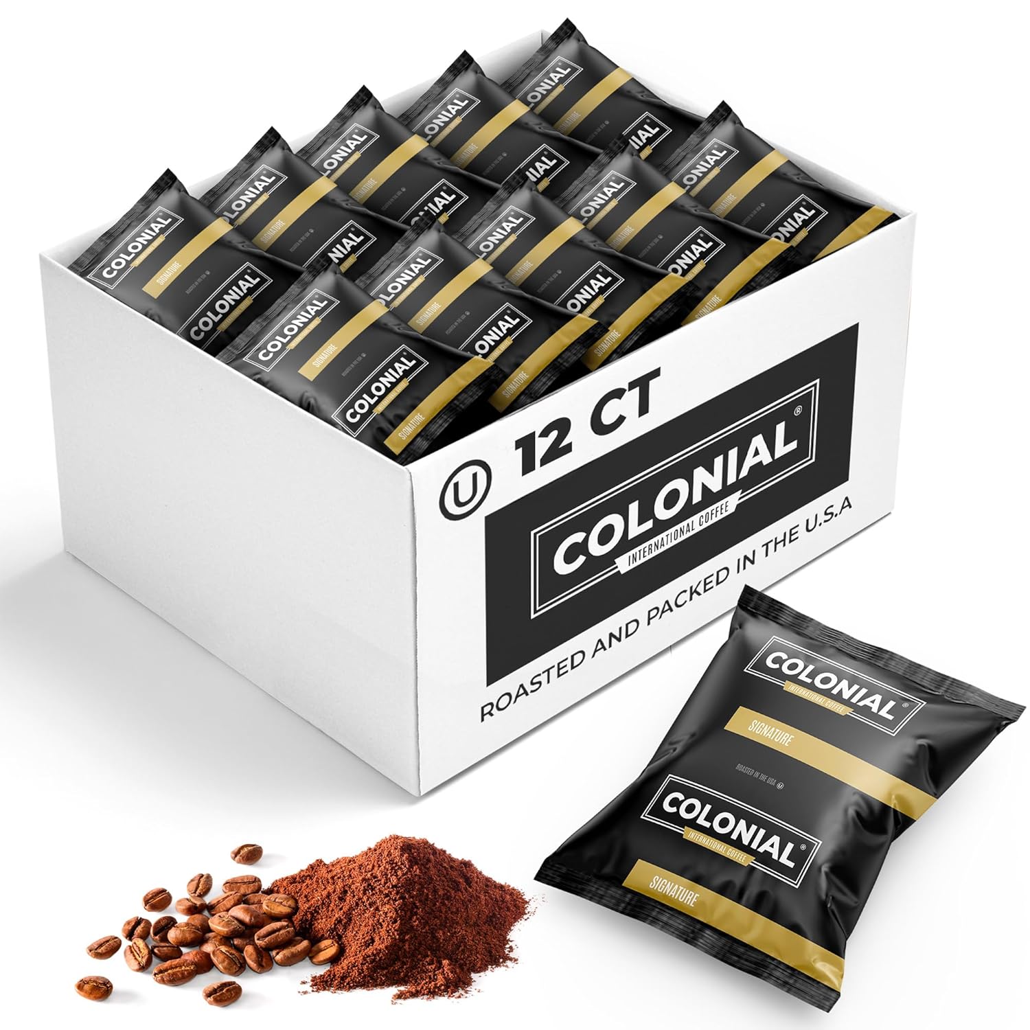 Colonial Coffee 12 Count Single Pot Packets for Breakfast Blend