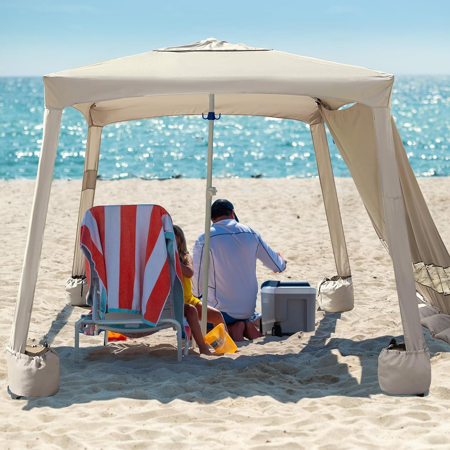 AMMSUN Beach Cabana Canopy Tent for Ultimate Sun Protection