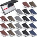 PU Leather Business Card Holder 20-Pack - Slim Magnetic Case Set