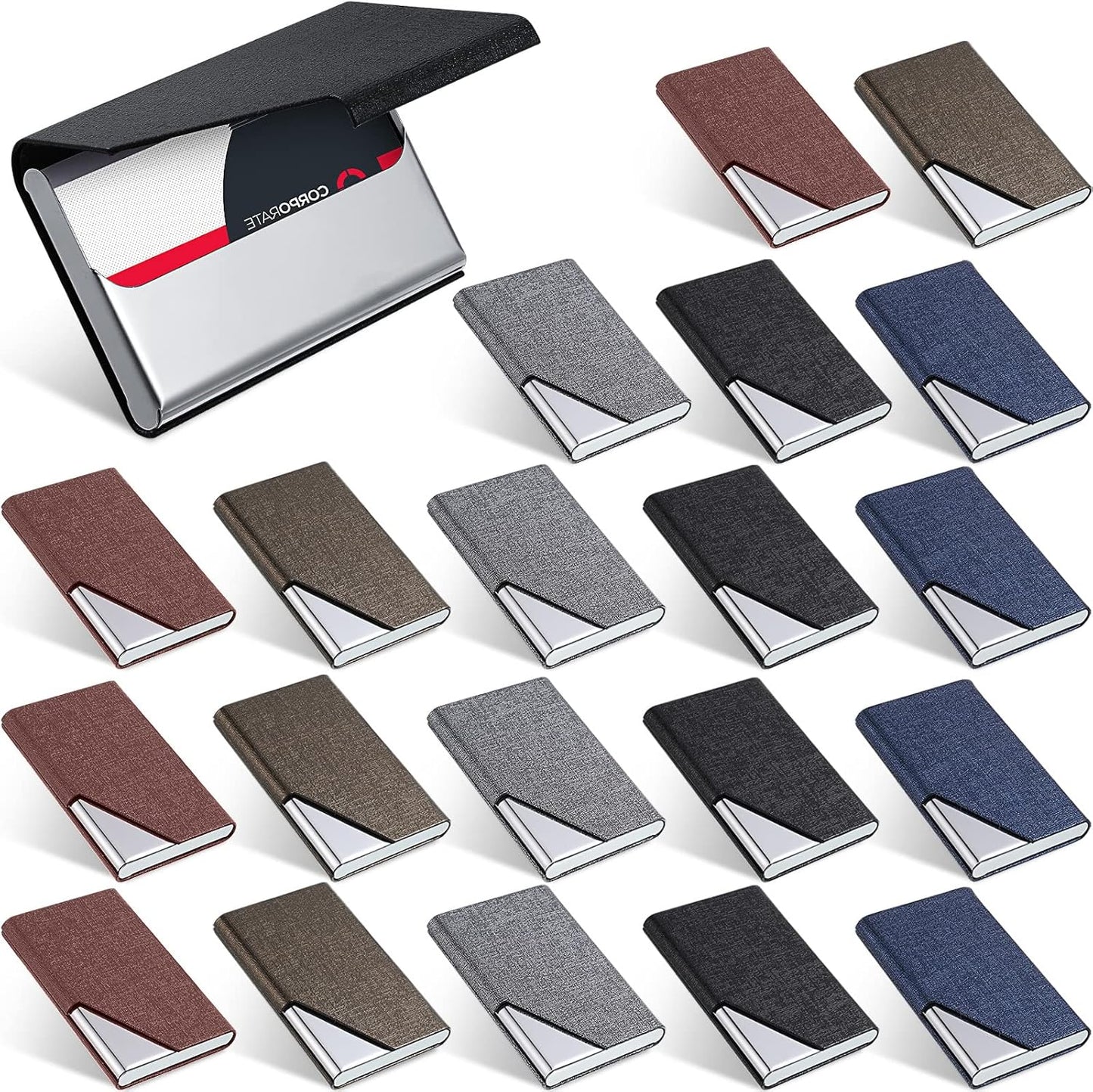 Yexiya 20 Pieces PU Leather Business Card Holder for All Needs