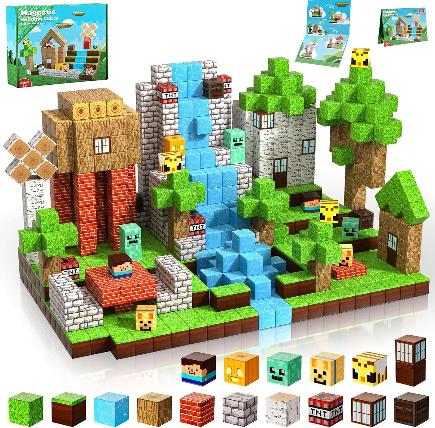 Magnetic Blocks 100PCS Building Toys for Kids Age 3-10 Fun