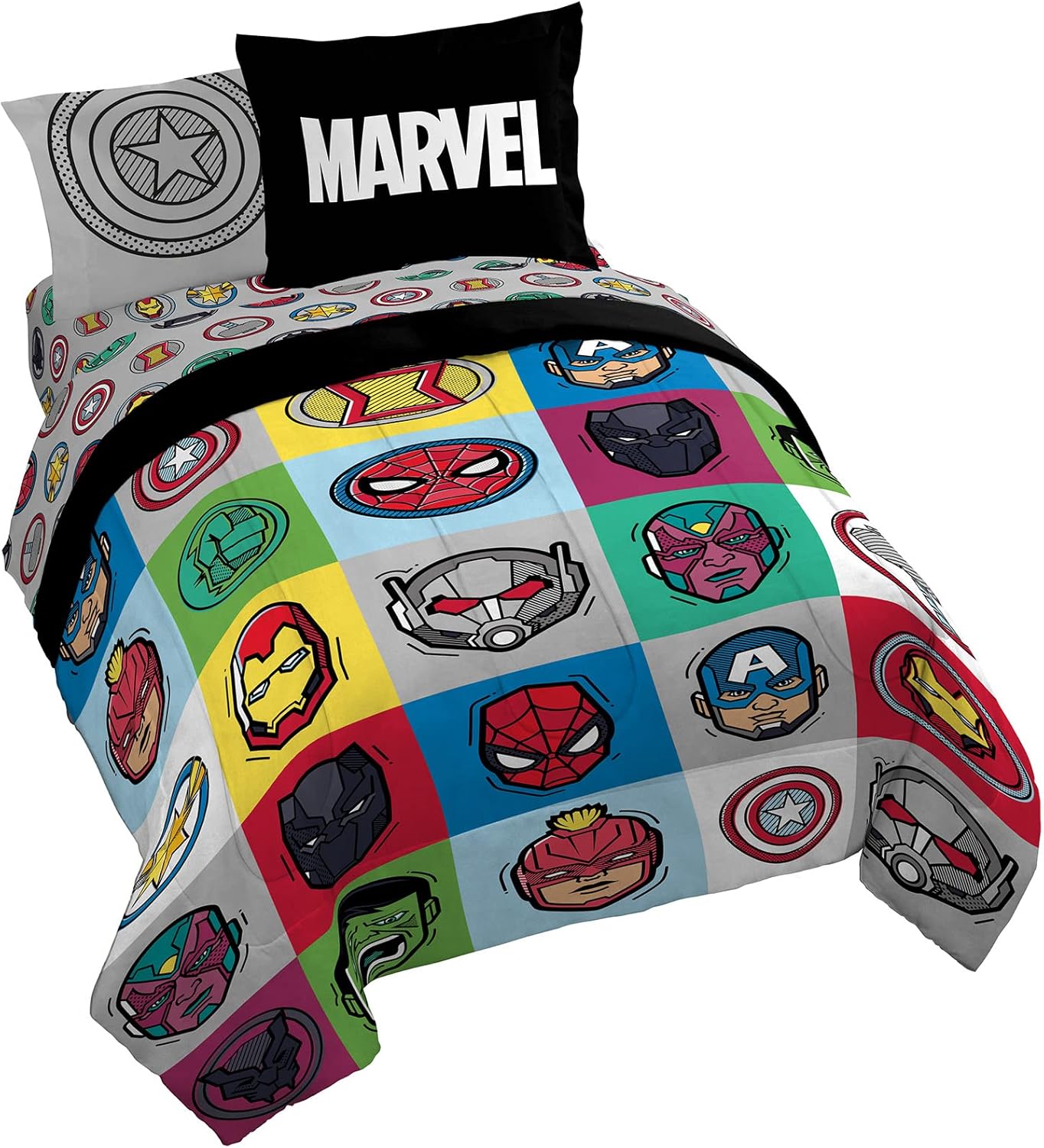 Marvel Avengers Pop 7 Piece Queen Bed Set for Ultimate Comfort