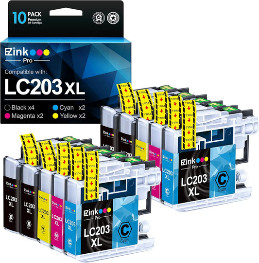 High Yield Ink Cartridges 10-Pack for Brother Printers