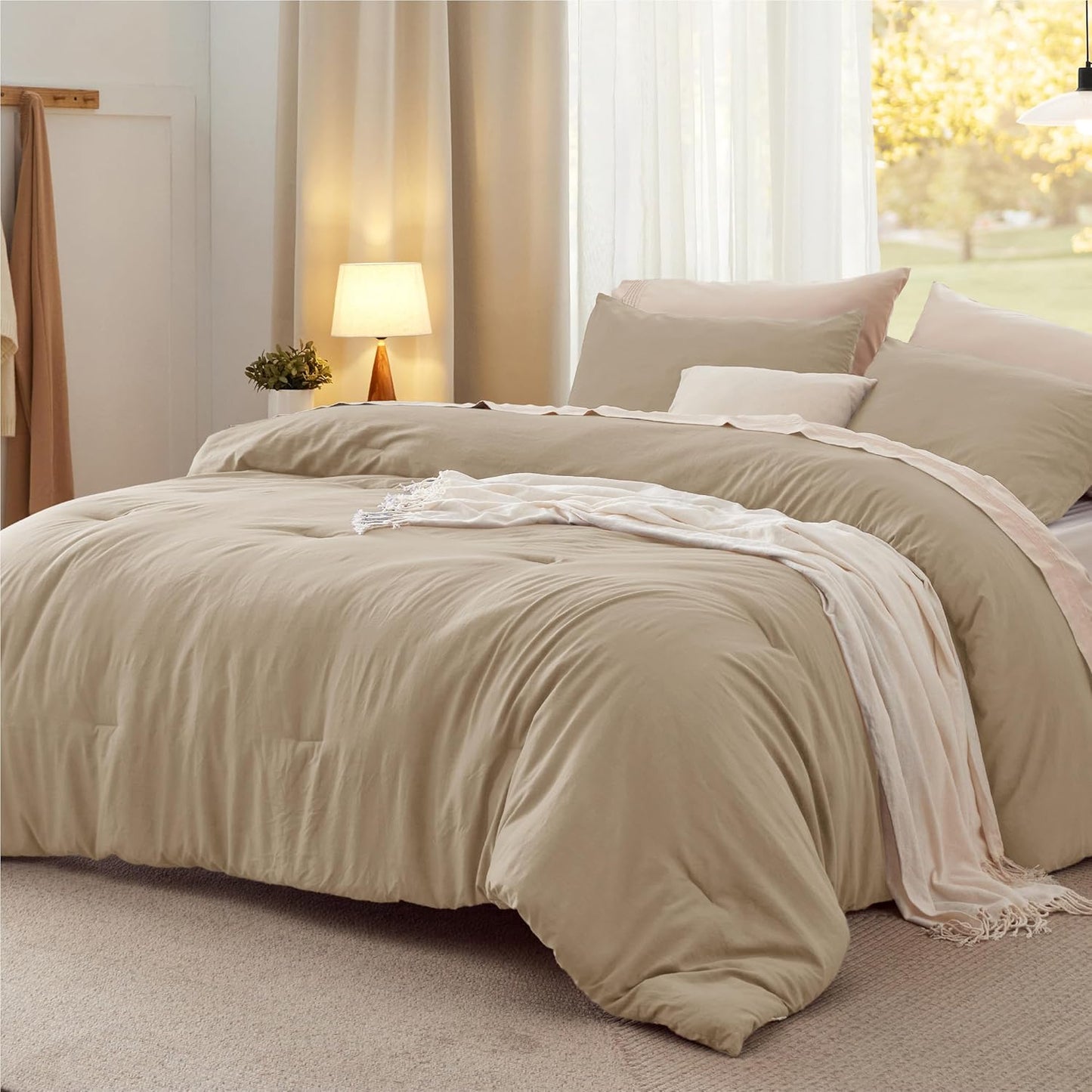 Bedsure California King Size Comforter Set for All Seasons