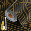 Shelf Liners for Kitchen Cabinets 23in x 20FT - Non-Slip Black Gold