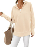 PRETTYGARDEN Womens Quarter Zip Ribbed Knit Pullover (Style 29YK)