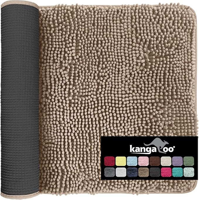 Luxury Chenille Bath Rug, Extra Soft and Absorbent Shaggy Mat