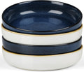 Herogo Stoneware Pasta Bowls Set of 4 - Large 37oz Bowls for Pasta