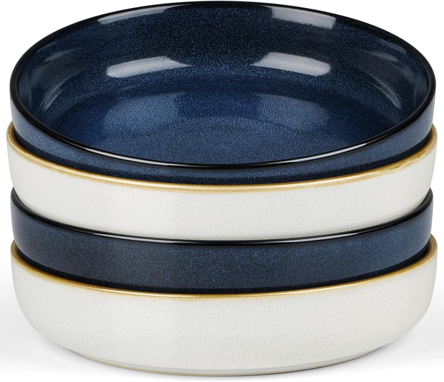 Herogo Stoneware Pasta Bowls Set of 4 for Soup and Salad