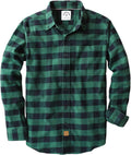 Dubinik Flannel Shirt for Men 100% Cotton - Classic Plaid Long Sleeve