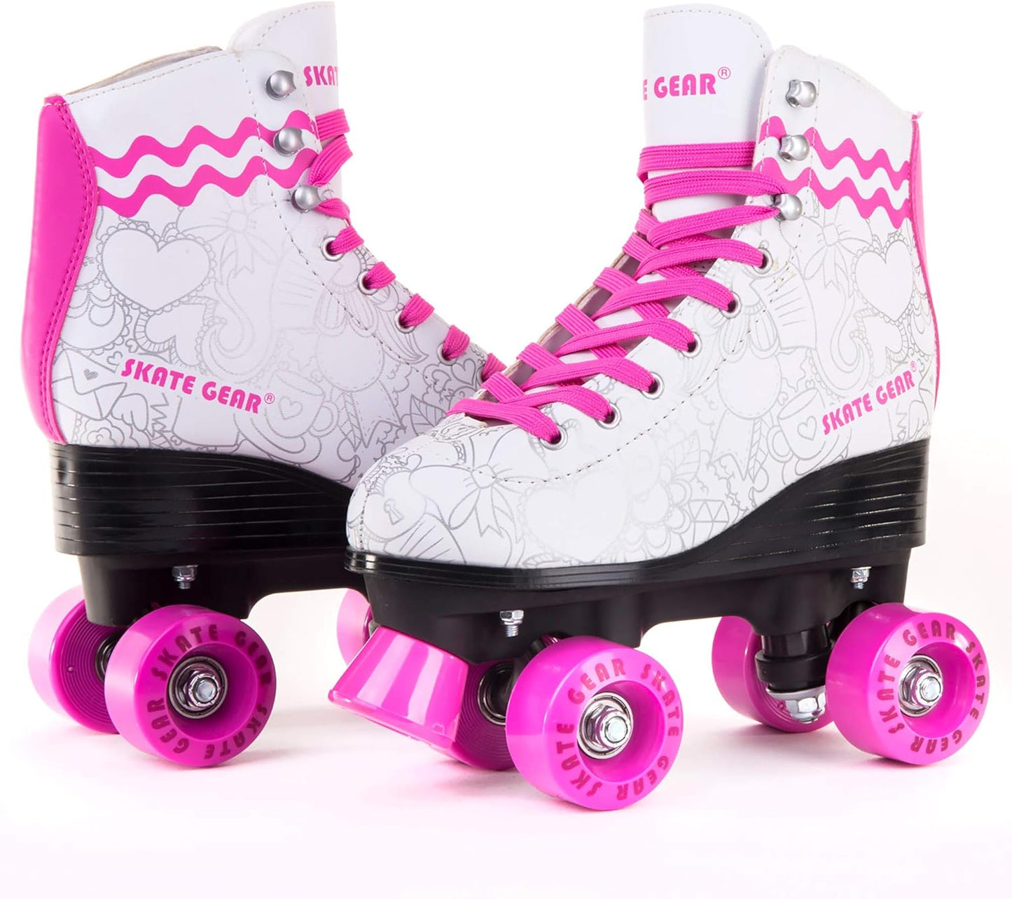 Retro Quad Design Roller Skates with Colorful Laces 54x32mm