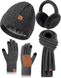 Winter Hat Gloves Scarf Earmuffs Set for Women - 4 in 1 Gift