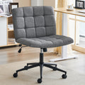 Furnimart Swivel Criss Cross Legged Chair with Wheels - Wide Armless