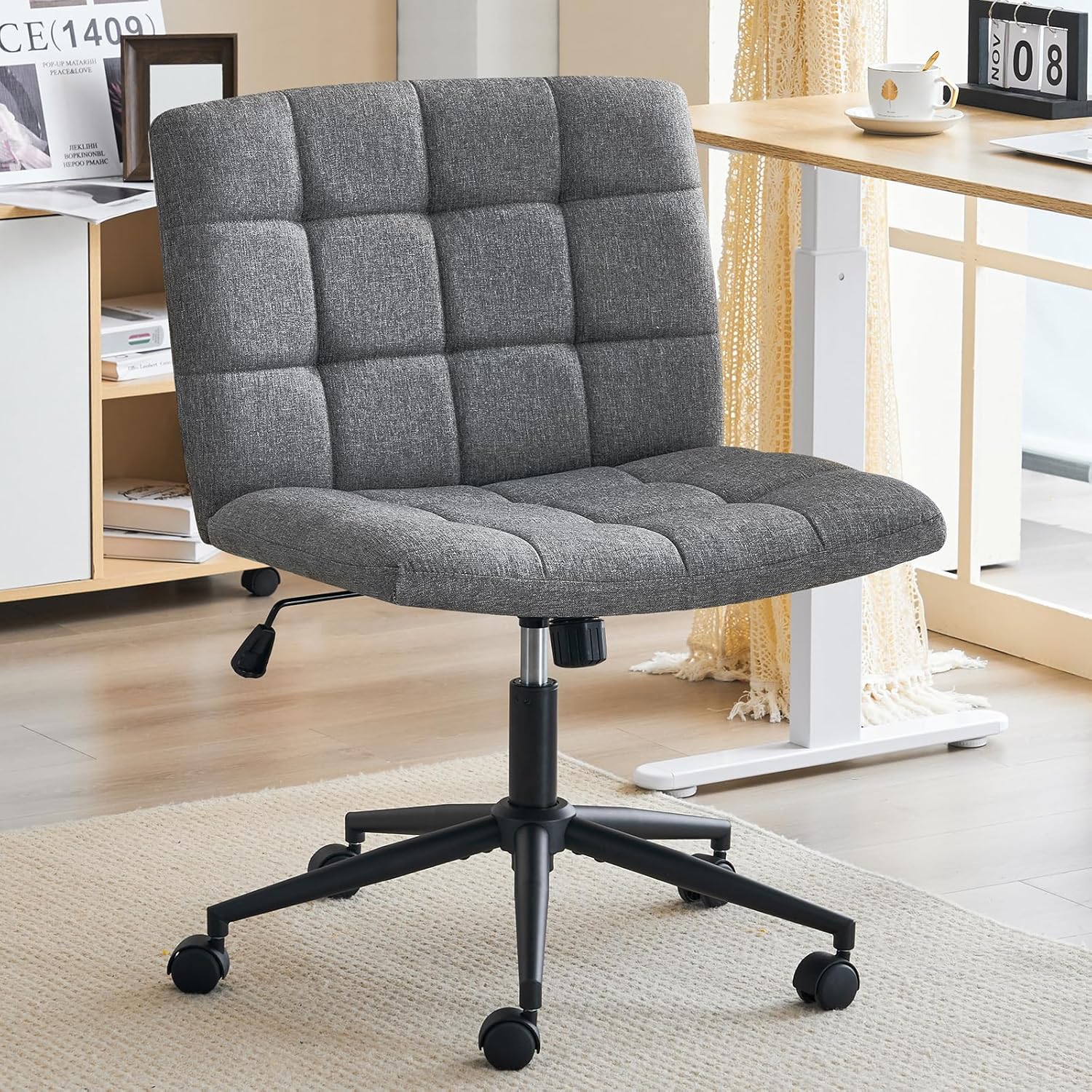 Furnimart Swivel Criss Cross Legged Chair for Home Office