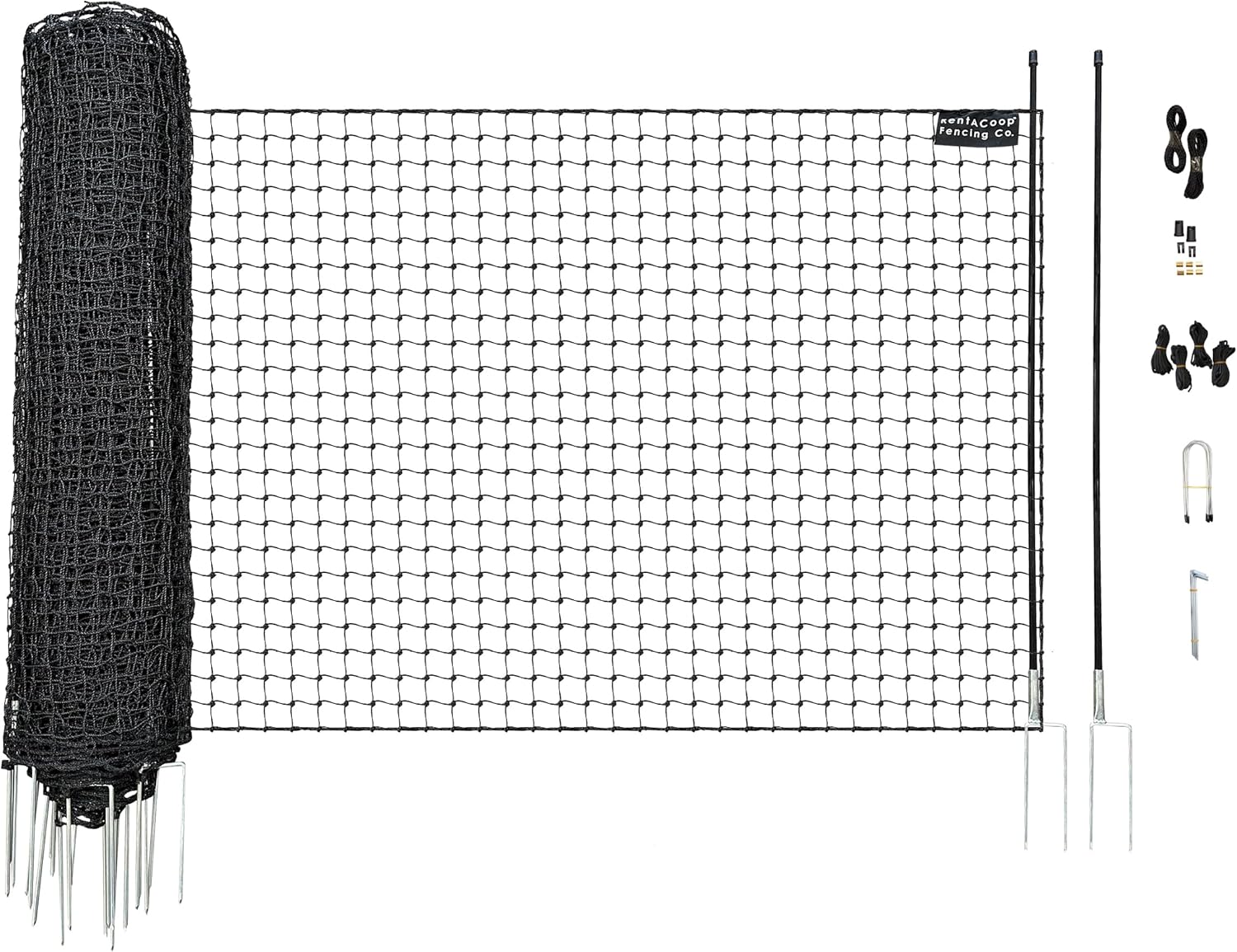 Non-Electric Black Boundary Fence for Chickens and Animals