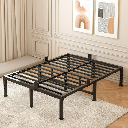 FUIOBYVV Queen Bed Frame - Heavy Duty Metal Platform Design