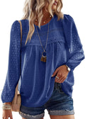 Womens Fall Tops Crewneck Long Sleeve Shirts Casual (Style PYY2)