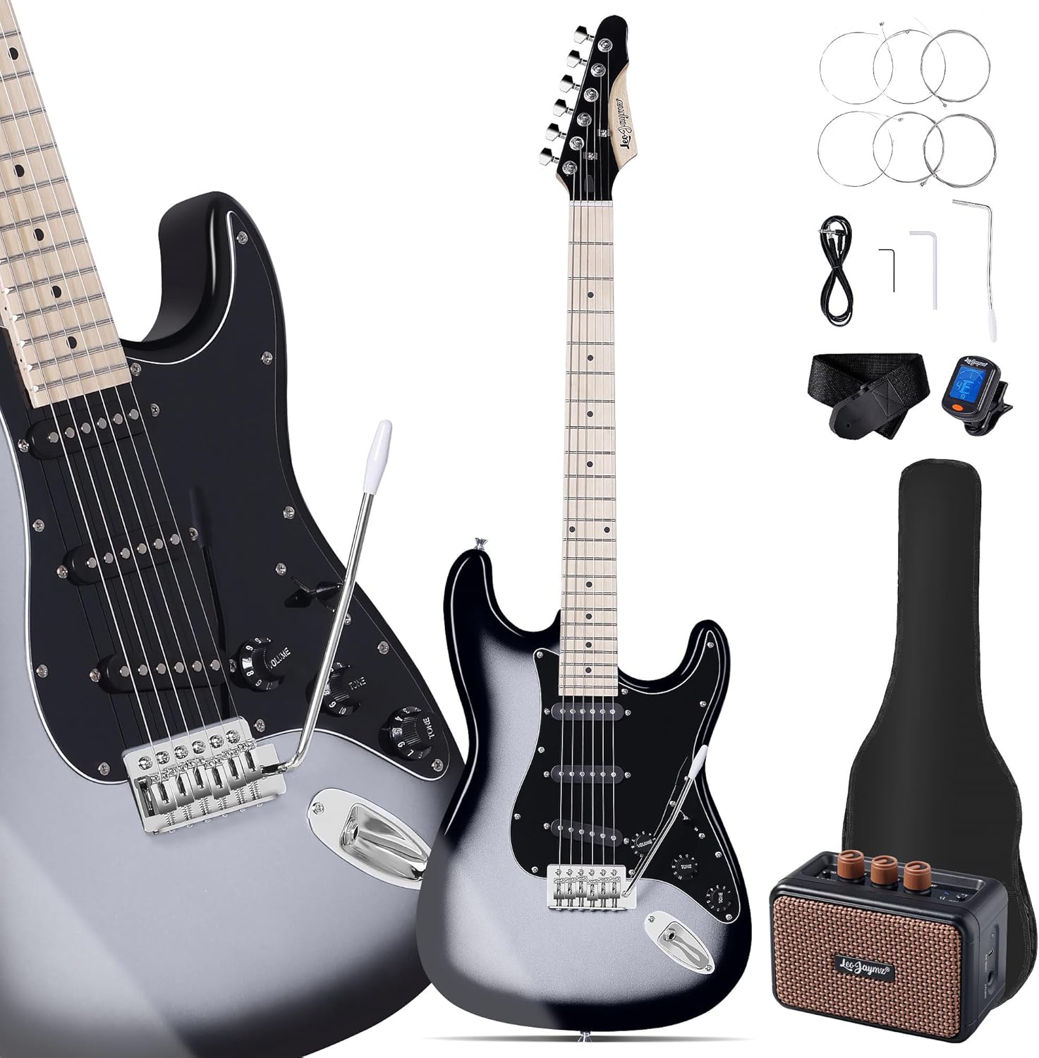 Leo Jaymz 39in Full Size ST Style Electric Guitar Kit
