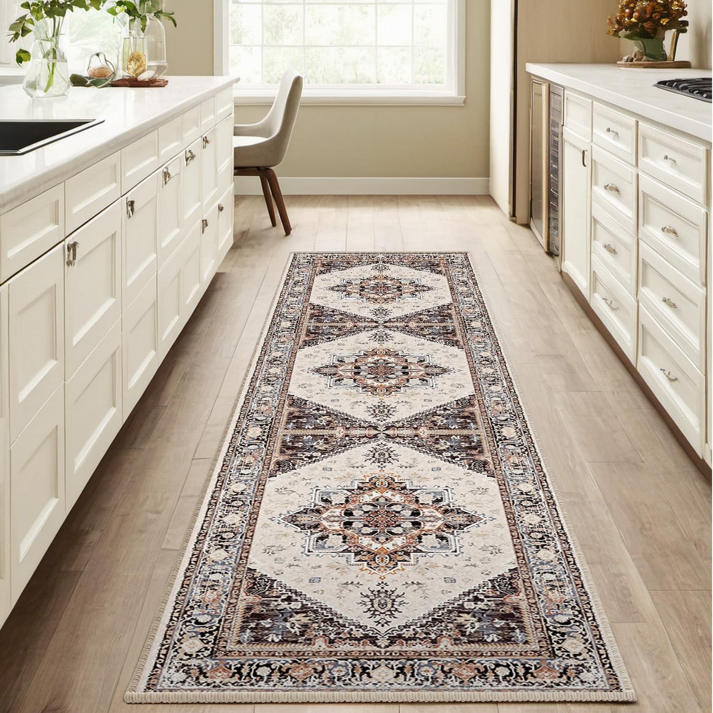 Vintage Print 2x8 Area Rugs for Living Room Soft Non Slip Carpet