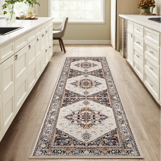 Vintage Print 2x8 Area Rugs for Living Room Soft Non Slip Carpet