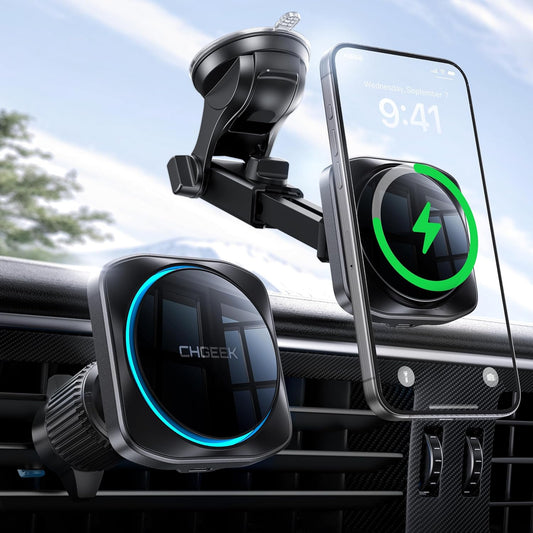 CHGeek 15W Magsafe Car Mount Charger: Fast Wireless Charging
