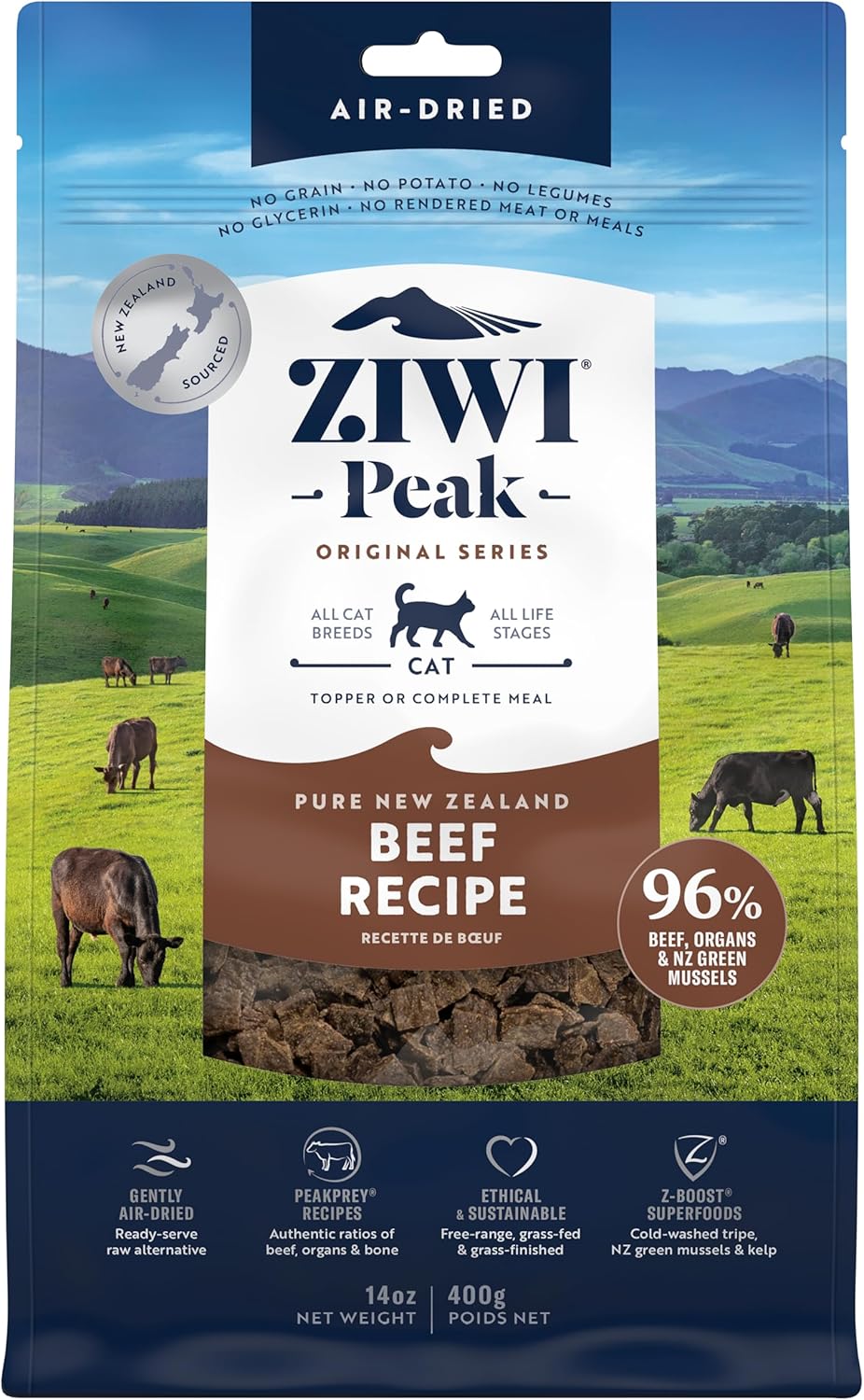 ZIWI Peak Air-Dried Cat Food Beef - High Protein Grain Free