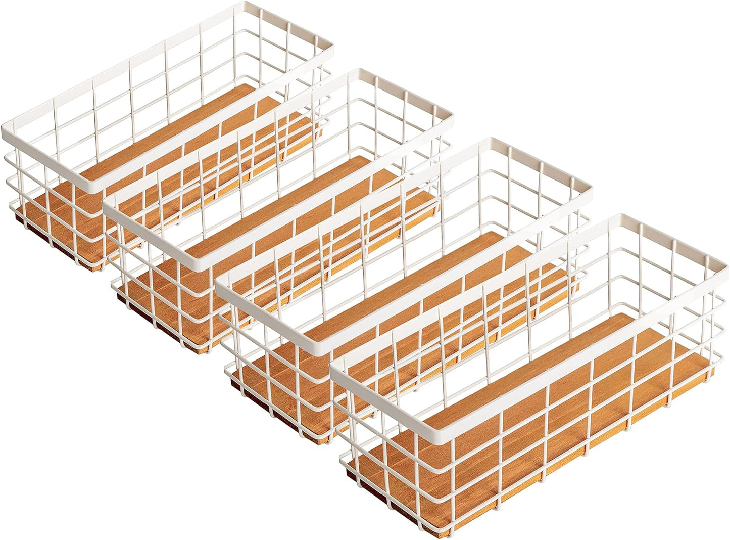 TIEYIPIN Small Metal Wire Storage Basket for Home Organization