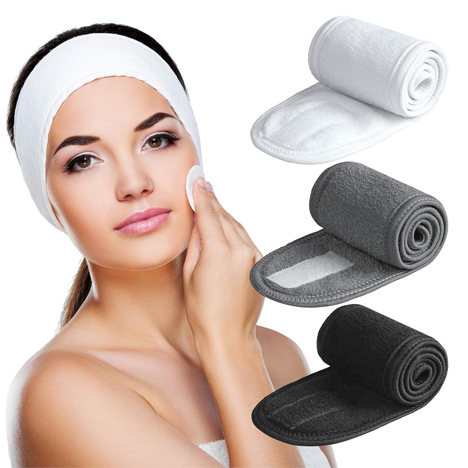 Denfany Spa Headband Trio | Soft & Stretchy for Face Washing