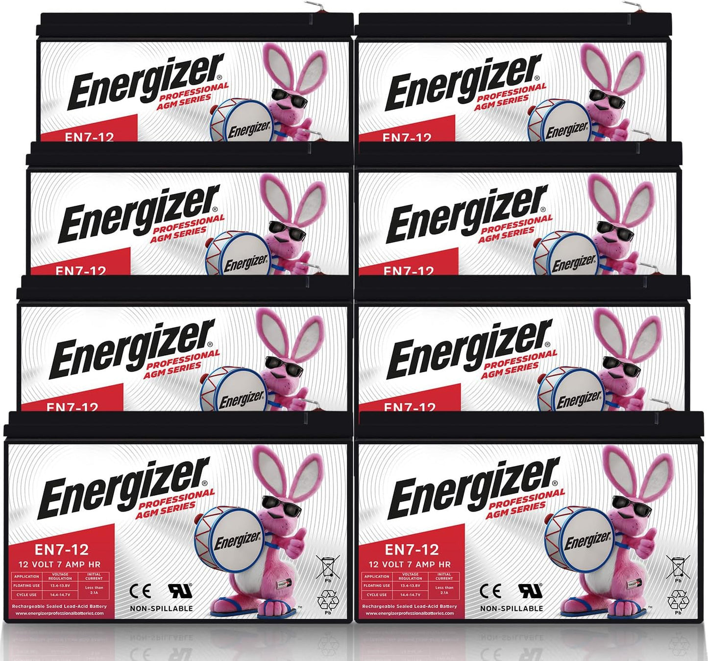 Energizer EN7-12 12 Volt 7 Amp Hr AGM Rechargeable Battery Pack