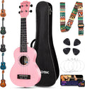 Soprano Pink Ukulele 21 in for Beginner - Complete Starter Kit