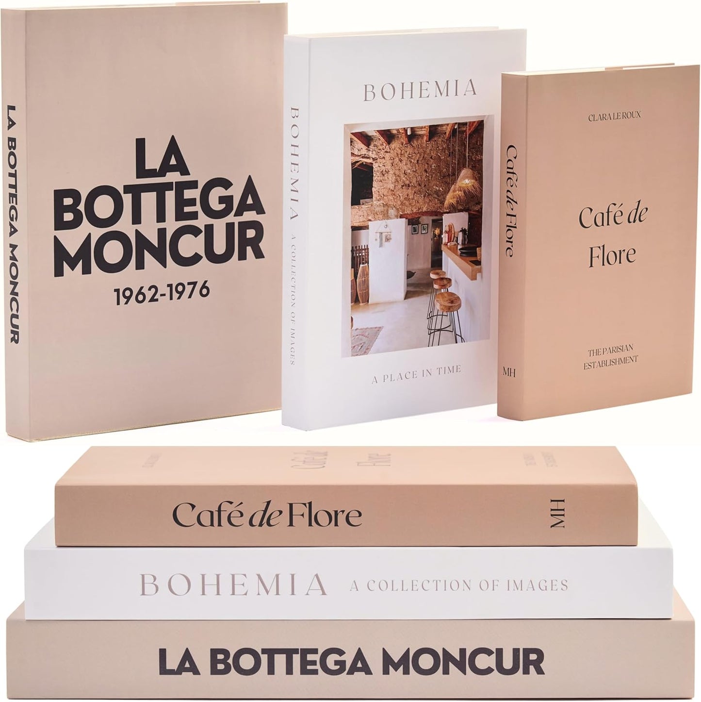 Neutral Earth Tones Decor Books Set - Moncur Home