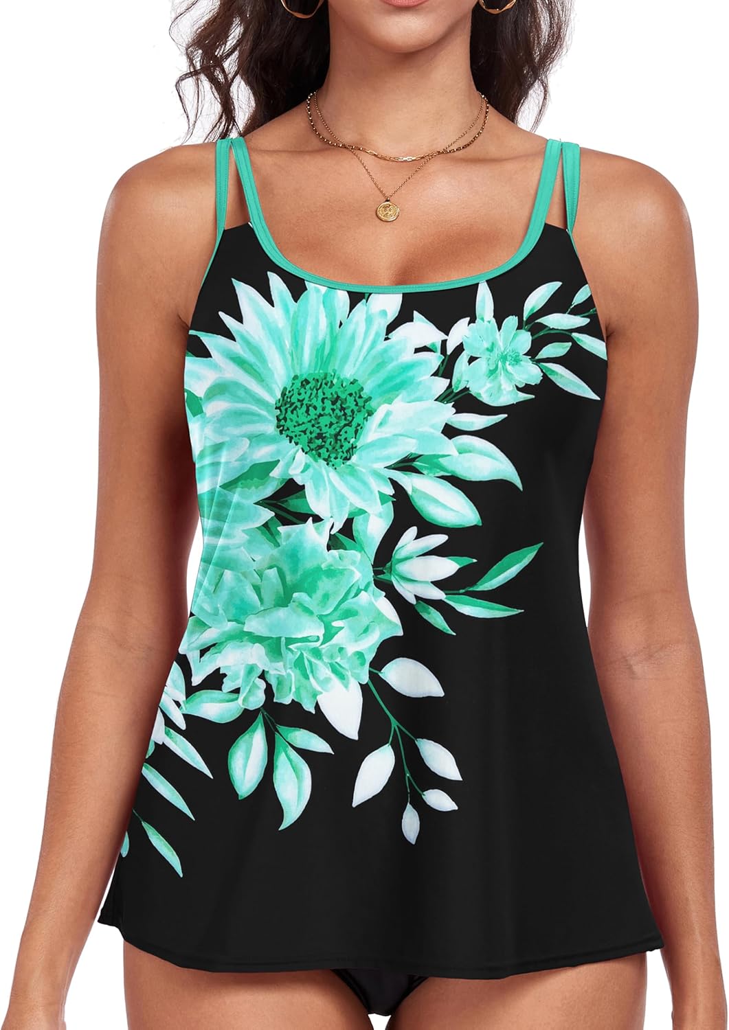 Flowy Tankini Tops for Women - Modest Plus Size Swimwear