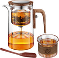 Enchanti Tea Pot One Touch Glass Teapot with Infuser - Elegant Brew