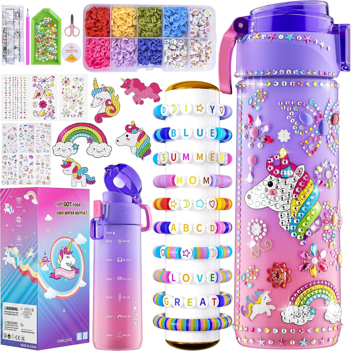 DIY Unicorn Water Bottle & Crafts Kit for Girls