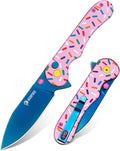 NedFoss DONUT Pink Pocket Knife for Women Men - Small EDC Knife
