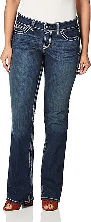 ARIAT Women's R.e.a.l Mid Rise Boot Cut Jean for Comfort