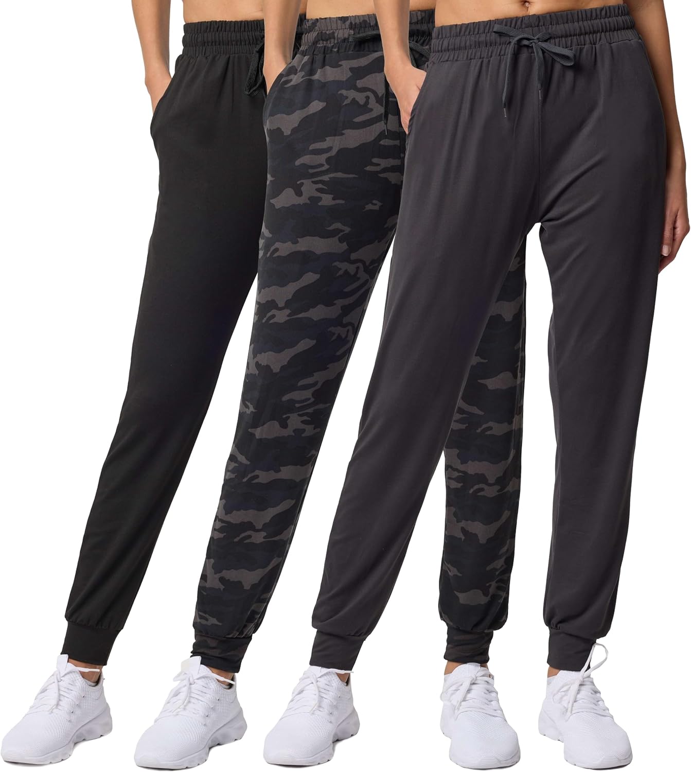 Ultra-Soft Lounge Joggers for Women: 3 Pack with Pockets