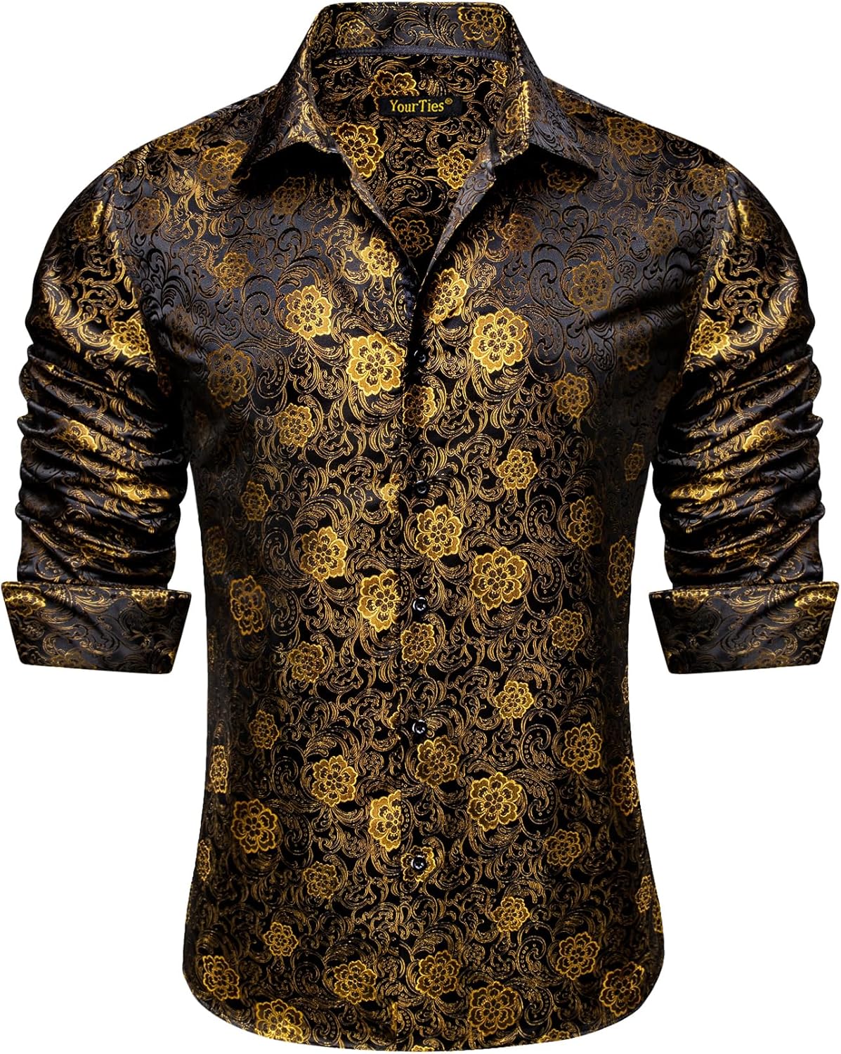 Mens Silk Paisley Dress Shirt for Casual and Formal Occasions