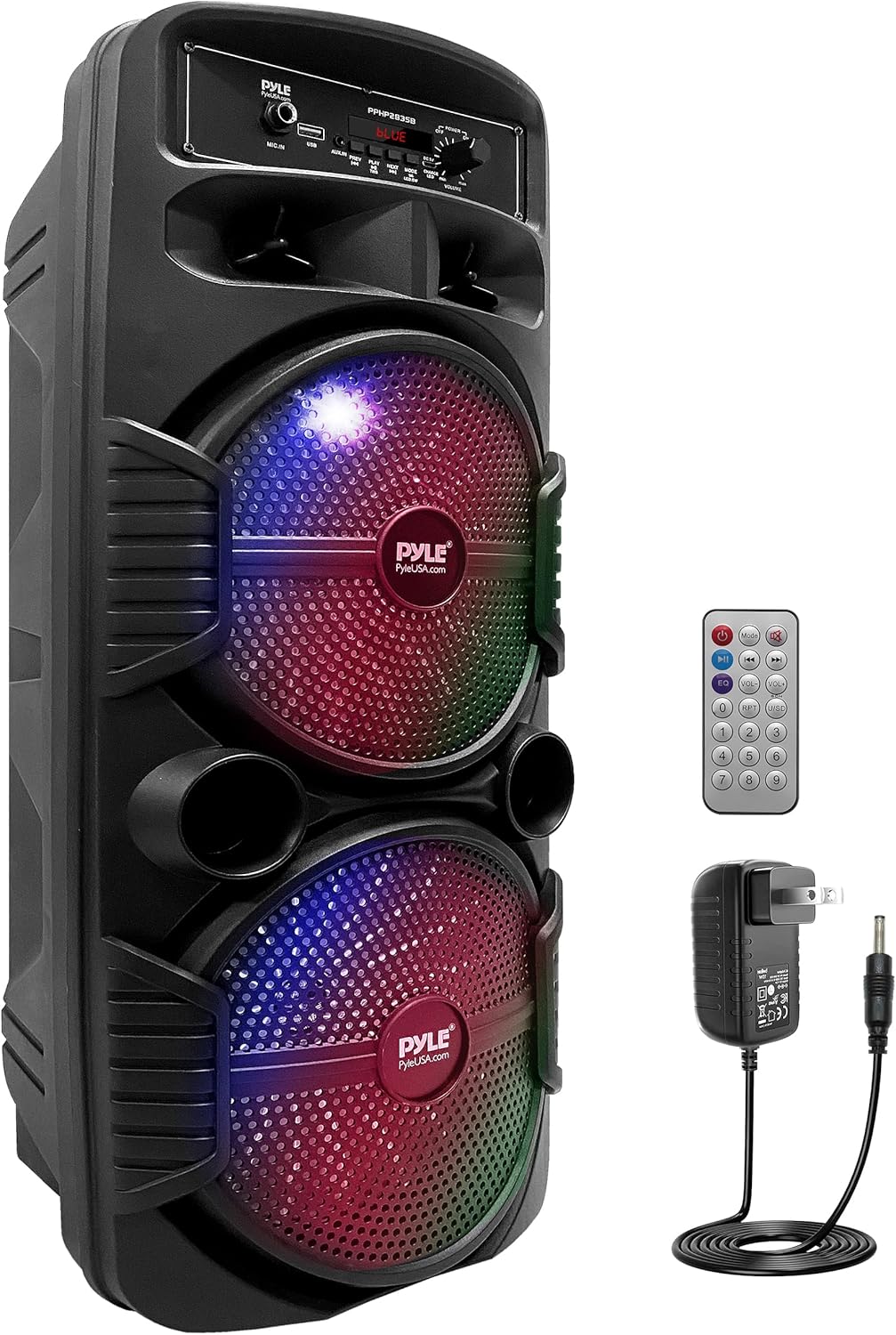 600W Outdoor Bluetooth Speaker - Party Lights, Dual Subwoofer, Remote