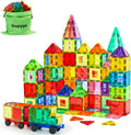 132 PCS Magnetic Tiles Building Blocks with 2 Cars - Bigger Builds
