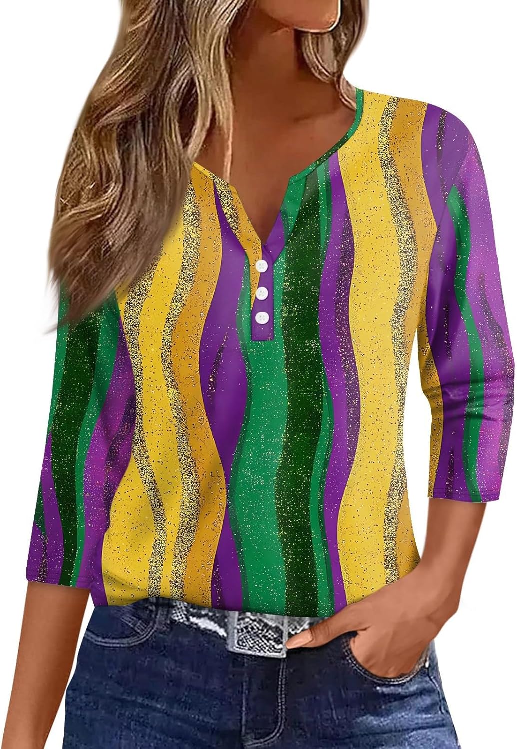 Sequin Mardi Gras Shirt - Sparkle Your Carnival!