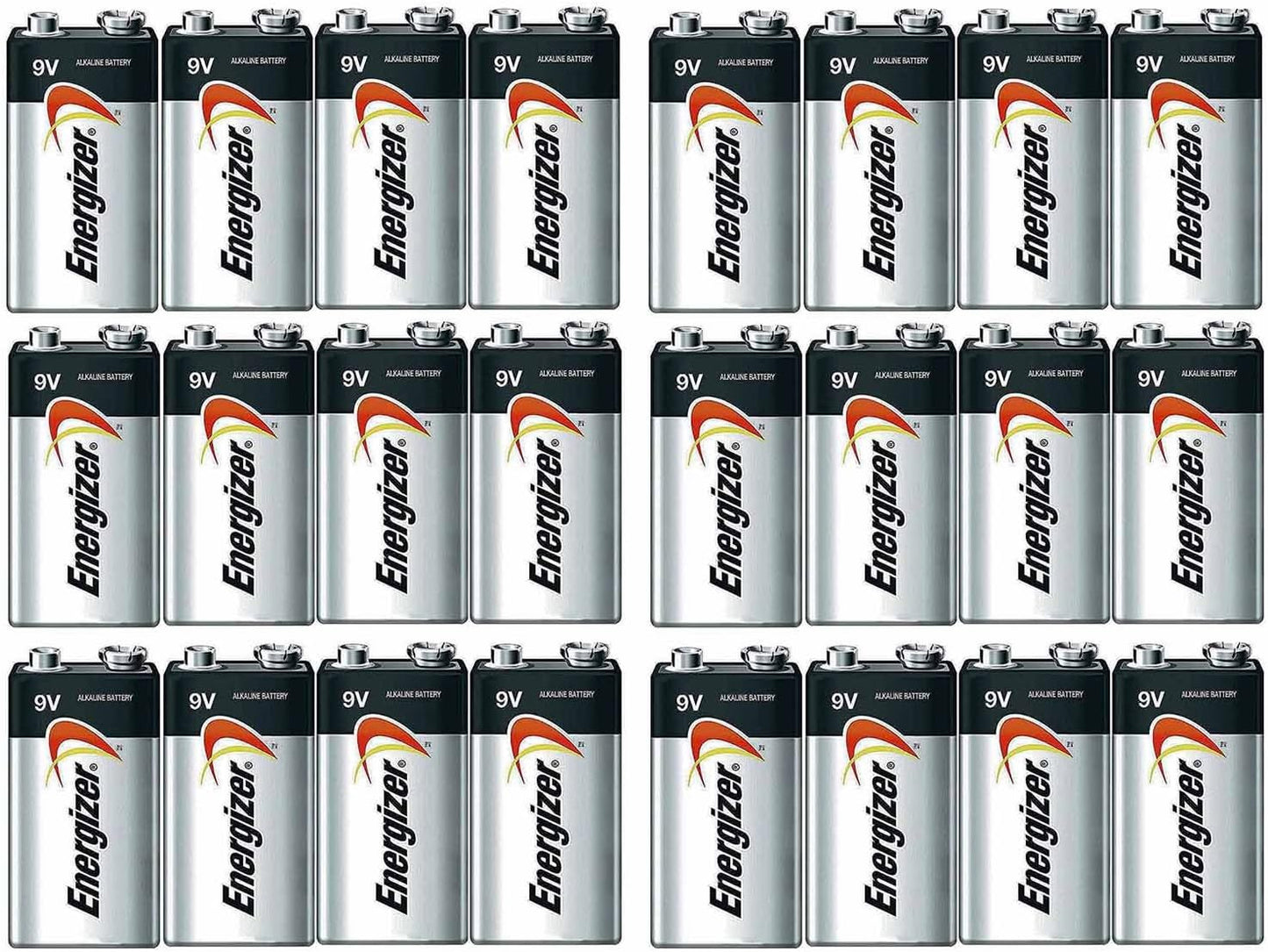 Energizer Max Alkaline 9 Volt Batteries, 24 Pack for Electronics