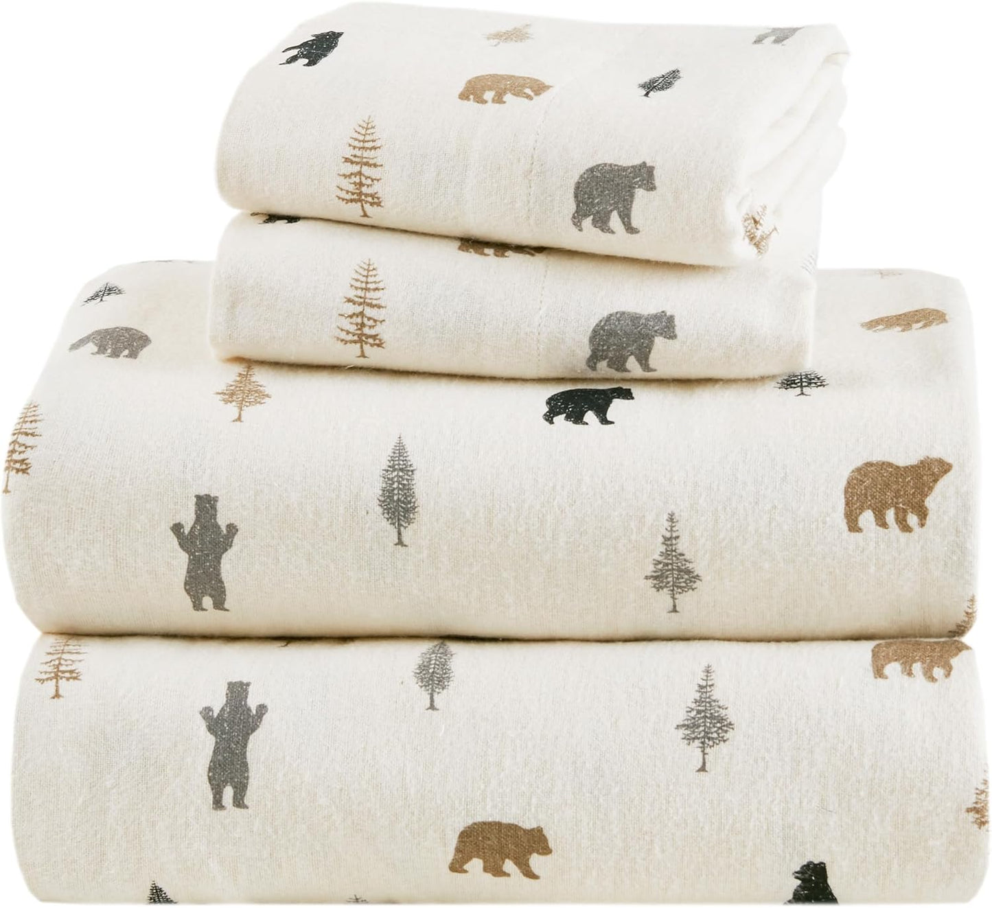 Comfort Spaces 100% Cotton Flannel King Size Sheet Set
