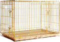 HOMEY PET Copper Gold Dog Crate 36 in - Stylish Medium Kennel