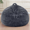 Faux Fur Comfy Bean Bag Cover for Adults and Kids, 5FT Dark Grey