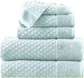 Blue Bath Towels 6 Piece Set - Soft, Absorbent Cotton Towels